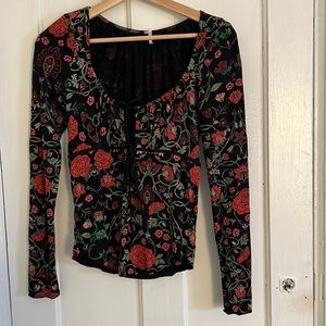 Tie front free people long sleeve size medium